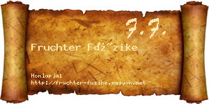 Fruchter Füzike névjegykártya